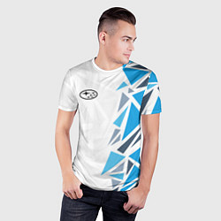 Футболка спортивная мужская Субару - фрагменты, цвет: 3D-принт — фото 2