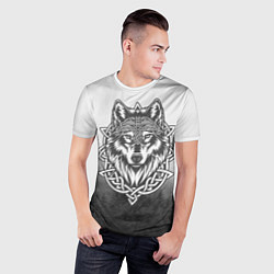 Футболка спортивная мужская Волк в кельтском стиле и лес, цвет: 3D-принт — фото 2