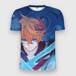 Футболка спортивная мужская Genshin Impact Tartaglia hydro, цвет: 3D-принт