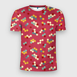 Футболка спортивная мужская Мозаика из шестиугольников на розовом, цвет: 3D-принт