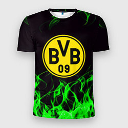 Мужская спорт-футболка Borussia зелёный огонь