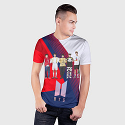 Футболка спортивная мужская BTS геометрический фон, цвет: 3D-принт — фото 2