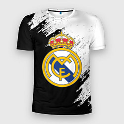 Футболка спортивная мужская Real Madrid текстура штрихи, цвет: 3D-принт