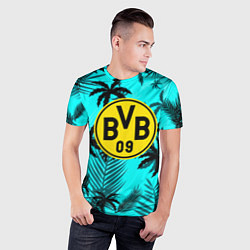 Футболка спортивная мужская Borussia неоновые тропики гта, цвет: 3D-принт — фото 2