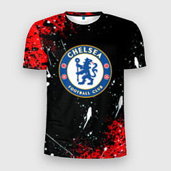 Футболка спортивная мужская Chelsea брызги красок текстура, цвет: 3D-принт
