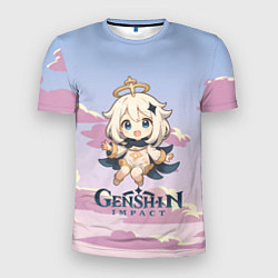 Футболка спортивная мужская Genshin Impact чиби Паймон, цвет: 3D-принт