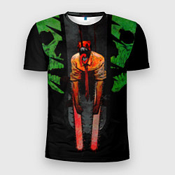 Футболка спортивная мужская Дэндзи с черепами Человек бензопила, цвет: 3D-принт