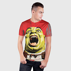 Футболка спортивная мужская Орущий Шрек, цвет: 3D-принт — фото 2