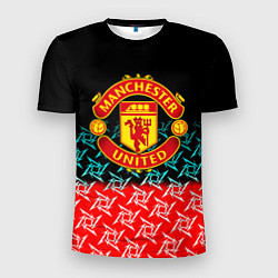 Футболка спортивная мужская Манчестер Юнайтед ниндзя паттерн, цвет: 3D-принт