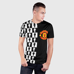 Футболка спортивная мужская Манчестер Юнайтед текстура люди, цвет: 3D-принт — фото 2