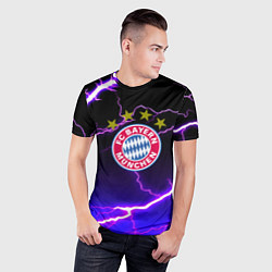 Футболка спортивная мужская Bayern Mnchen молнии шторм, цвет: 3D-принт — фото 2