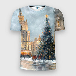 Футболка спортивная мужская Новогодняя Москва, цвет: 3D-принт
