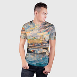Футболка спортивная мужская Зимняя Москва с абстрактным небом, цвет: 3D-принт — фото 2