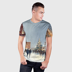 Футболка спортивная мужская Москва - новый год, цвет: 3D-принт — фото 2