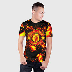 Футболка спортивная мужская Манчестер Юнайтед огненные краски, цвет: 3D-принт — фото 2