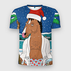 Футболка спортивная мужская Новогодний Конь Боджек, цвет: 3D-принт