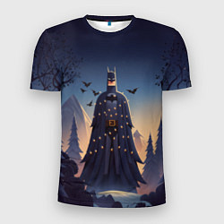 Футболка спортивная мужская Новогодний Бэтмен, цвет: 3D-принт