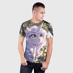 Футболка спортивная мужская Белая лошадка - единорожка, цвет: 3D-принт — фото 2