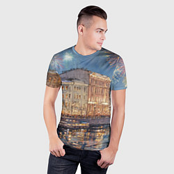 Футболка спортивная мужская Новогодний салют в Питере, цвет: 3D-принт — фото 2