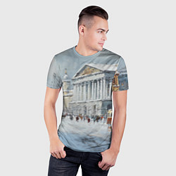 Футболка спортивная мужская Зимний Питер красками, цвет: 3D-принт — фото 2