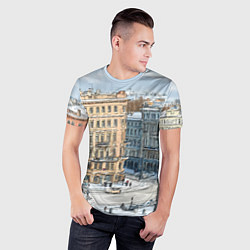 Футболка спортивная мужская Зимняя улица Питера, цвет: 3D-принт — фото 2