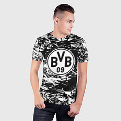 Футболка спортивная мужская Боруссиа белые краски, цвет: 3D-принт — фото 2
