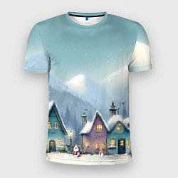 Футболка спортивная мужская Новогодние дома, цвет: 3D-принт