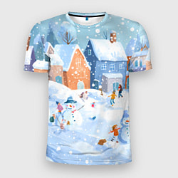 Футболка спортивная мужская Предновогодний день во дворе, цвет: 3D-принт