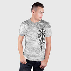 Футболка спортивная мужская Вегвизир - компас рун в виде става, цвет: 3D-принт — фото 2