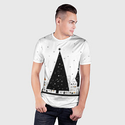 Футболка спортивная мужская Новый год - минимализм, цвет: 3D-принт — фото 2