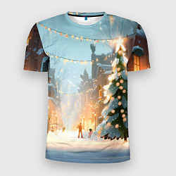 Футболка спортивная мужская Новогодняя елочка, цвет: 3D-принт