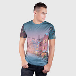 Футболка спортивная мужская Новогодняя улица, цвет: 3D-принт — фото 2