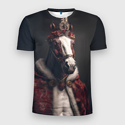 Футболка спортивная мужская Лошадь в новогоднем костюме, цвет: 3D-принт