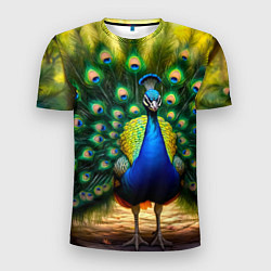 Футболка спортивная мужская Царственный павлин, цвет: 3D-принт