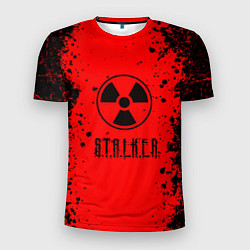 Футболка спортивная мужская Stalker - черное на красном, цвет: 3D-принт