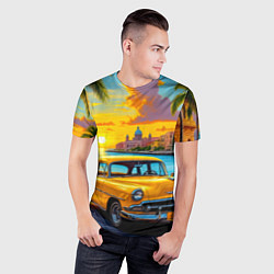 Футболка спортивная мужская Золотой закат над набережной, цвет: 3D-принт — фото 2
