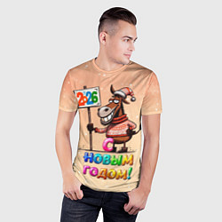 Футболка спортивная мужская Весёлая лошадь, цвет: 3D-принт — фото 2