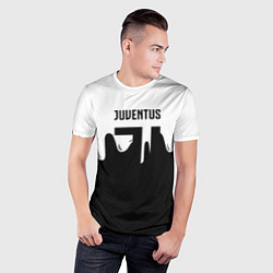 Футболка спортивная мужская Ювентус жидкие краски, цвет: 3D-принт — фото 2