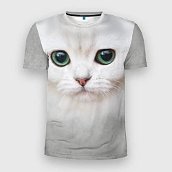 Мужская спорт-футболка Белый котик