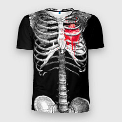 Футболка спортивная мужская Скелет с сердцем, цвет: 3D-принт