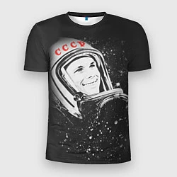 Футболка спортивная мужская Гагарин в космосе, цвет: 3D-принт