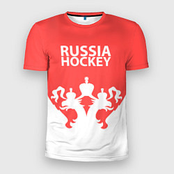 Футболка спортивная мужская Russia Hockey, цвет: 3D-принт