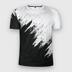 Мужская спорт-футболка Черно-белый разрыв