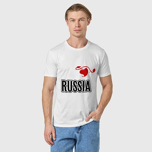 Мужская футболка Russia Leaf / Белый – фото 3