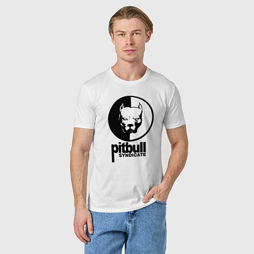 Мужская футболка Питбуль / Белый – фото 3