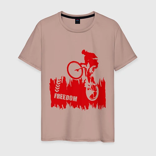 Мужская футболка Велосипед / Пыльно-розовый – фото 1