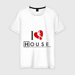 Футболка хлопковая мужская I love House MD, цвет: белый