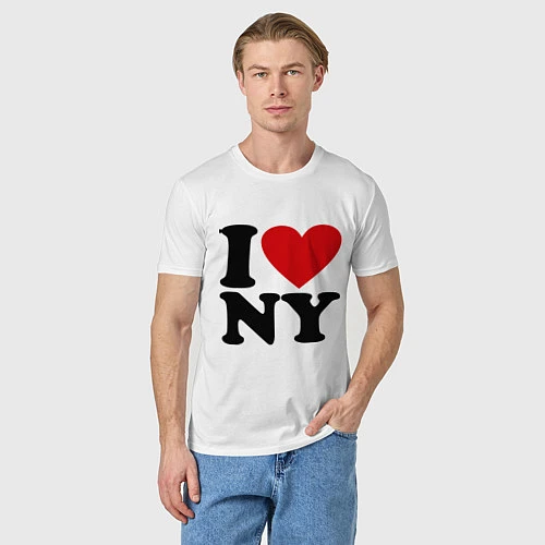 Мужская футболка I love NY / Белый – фото 3