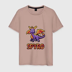 Футболка хлопковая мужская Spyro: 8 bit, цвет: пыльно-розовый