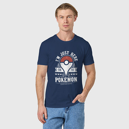 Мужская футболка Pokemon: I'm just here / Тёмно-синий – фото 3